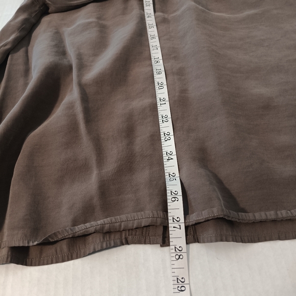 Chico's Blouse Women's Dark Gray/Brownish/Taupe Size 3 Long Sleeve Modal Button - Picture 8 of 9